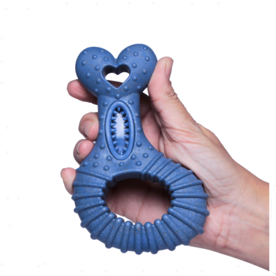 Mordedor Kroco Coxa Wood Texturizado Azul para Cães