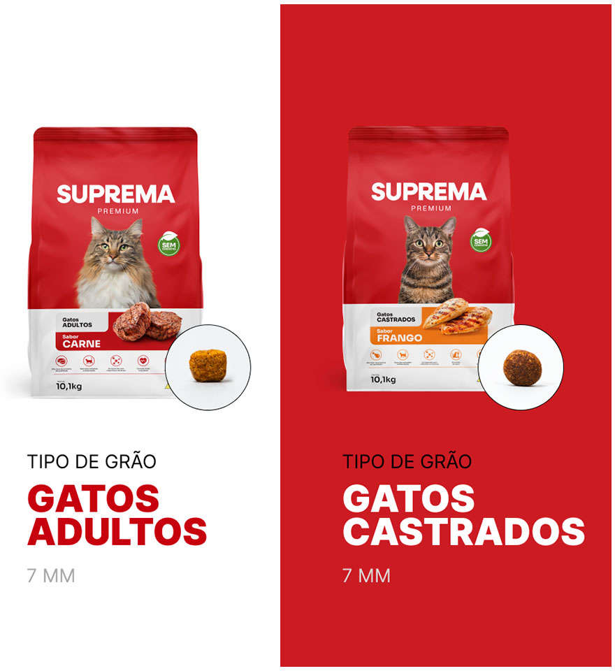Ração Suprema Sabor Carne para Gatos Adultos - 10,1Kg