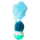 Brinquedo Kroco Bolinha Pelúcia com Penas Azul para Gatos