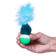 Brinquedo Kroco Bolinha Pelúcia com Penas Azul para Gatos