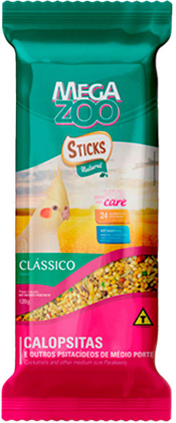 Sticks Natural Megazoo Clássico para Calopsitas - 140 g