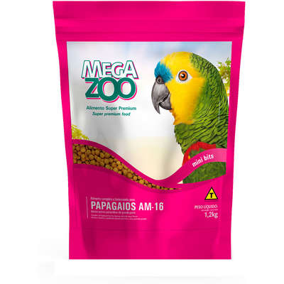 Ração Extrusada Megazoo Mini Bits para Papagaios