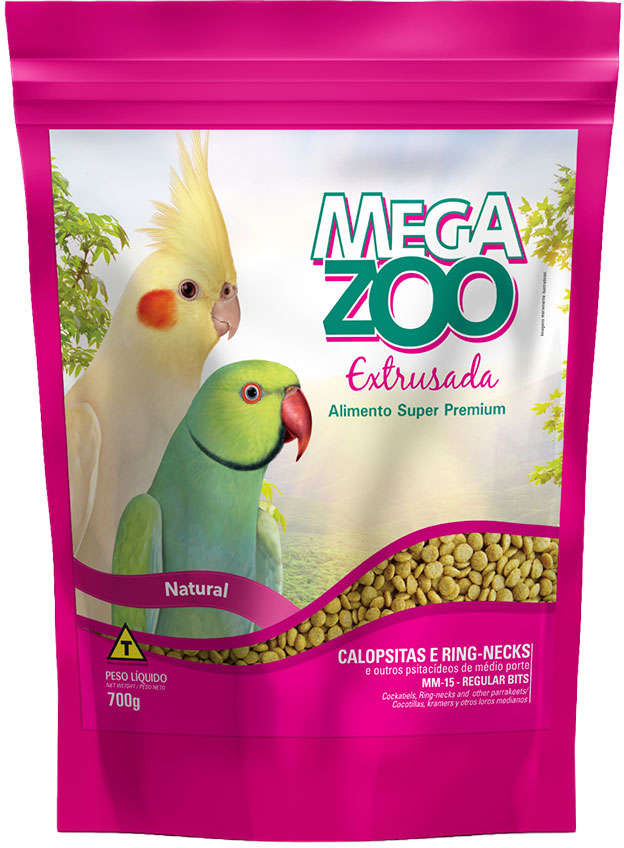 Ração Extrusada Megazoo para Calopsitas e Ring Necks - 700 g