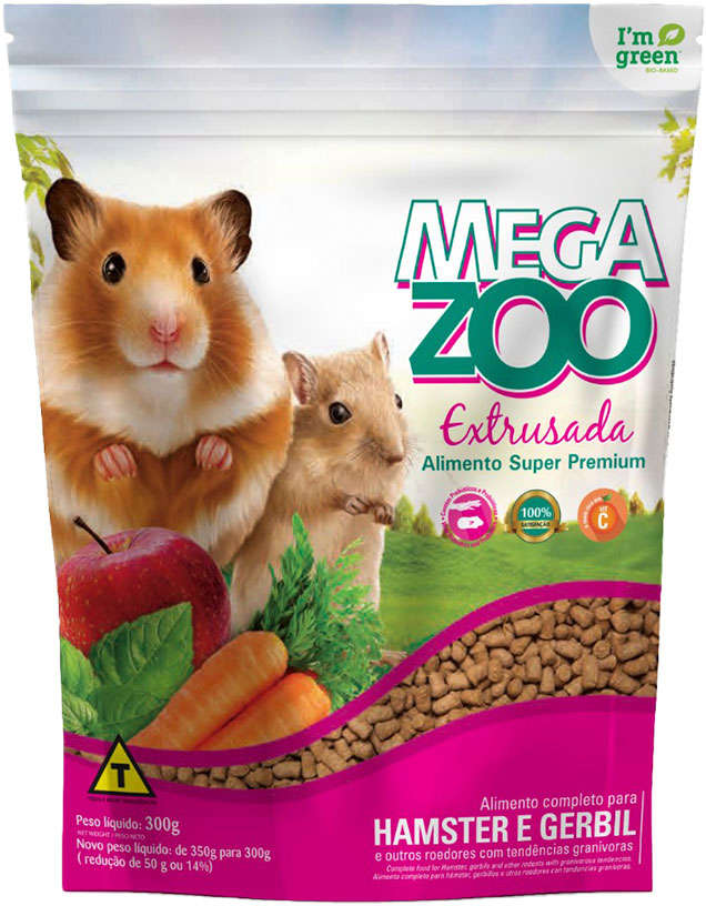 Ração Extrusada Megazoo para Hamster e Gerbil - 300 g