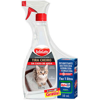 Kit Bellogatto Tira Cheiro da Caixa de Areia e Desinfetante Herbal