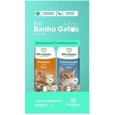 Kit Banho DNAmazon Petcare Shampoo e Condicionador para Gatos