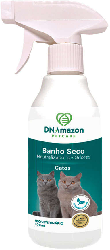 Banho a Seco DNAmazon Petcare Vegano para Gatos - 300 mL