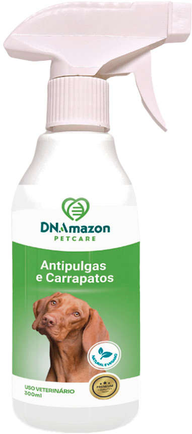 Spray Antipulgas e Carrapatos DNAmazon Petcare Vegano para Cães - 300 mL