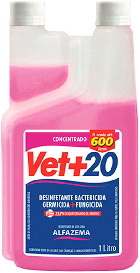 Desinfetante Concentrado Vet 20 + Bactericida Alfazema - 1 Litro