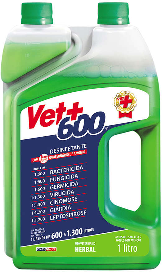 Desinfetante Bactericida Concentrado Vet +600 Herbal- 1 Litro