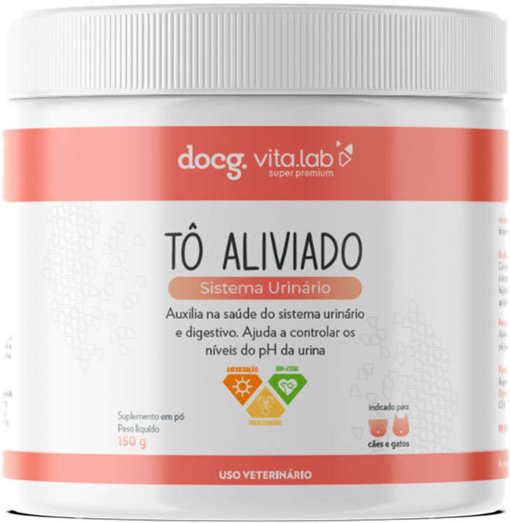 Suplemento Docg. Tô Aliviado Sistema Urinário em Pó para Cães e Gatos - 150 g
