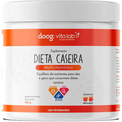 Suplemento Docg. Multivitamínico Dieta Caseira em Pó para Cães e Gatos