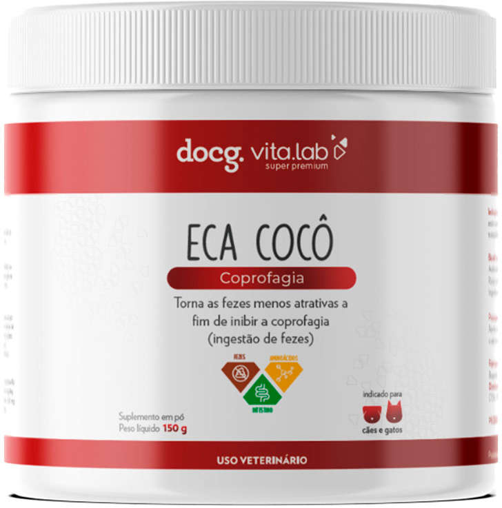 Suplemento Docg. Eca Cocô Coprofagia em Pó para Cães e Gatos - 150 g