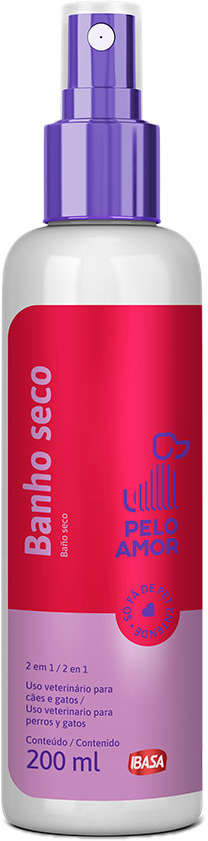 Banho a Seco Ibasa Pelo Amor Higienizador e Neutralizador de Odores para Cães e Gatos - 200 mL