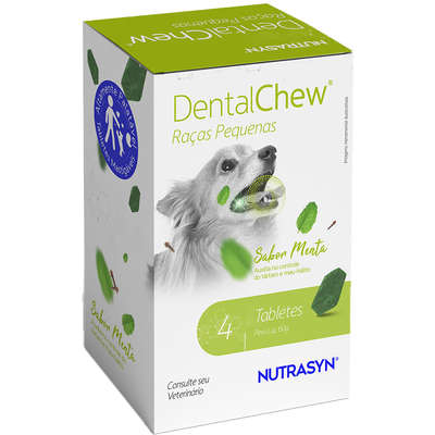 Tablete Mastigável Nutrasyn DentalVets Max Protection Sabor Menta para Cães Raças Pequenas