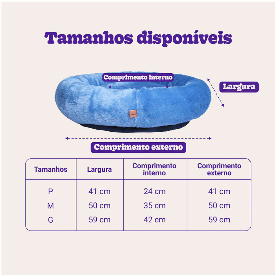 Cama Nuvem Meau Algodão Doce Azul - Tam. G