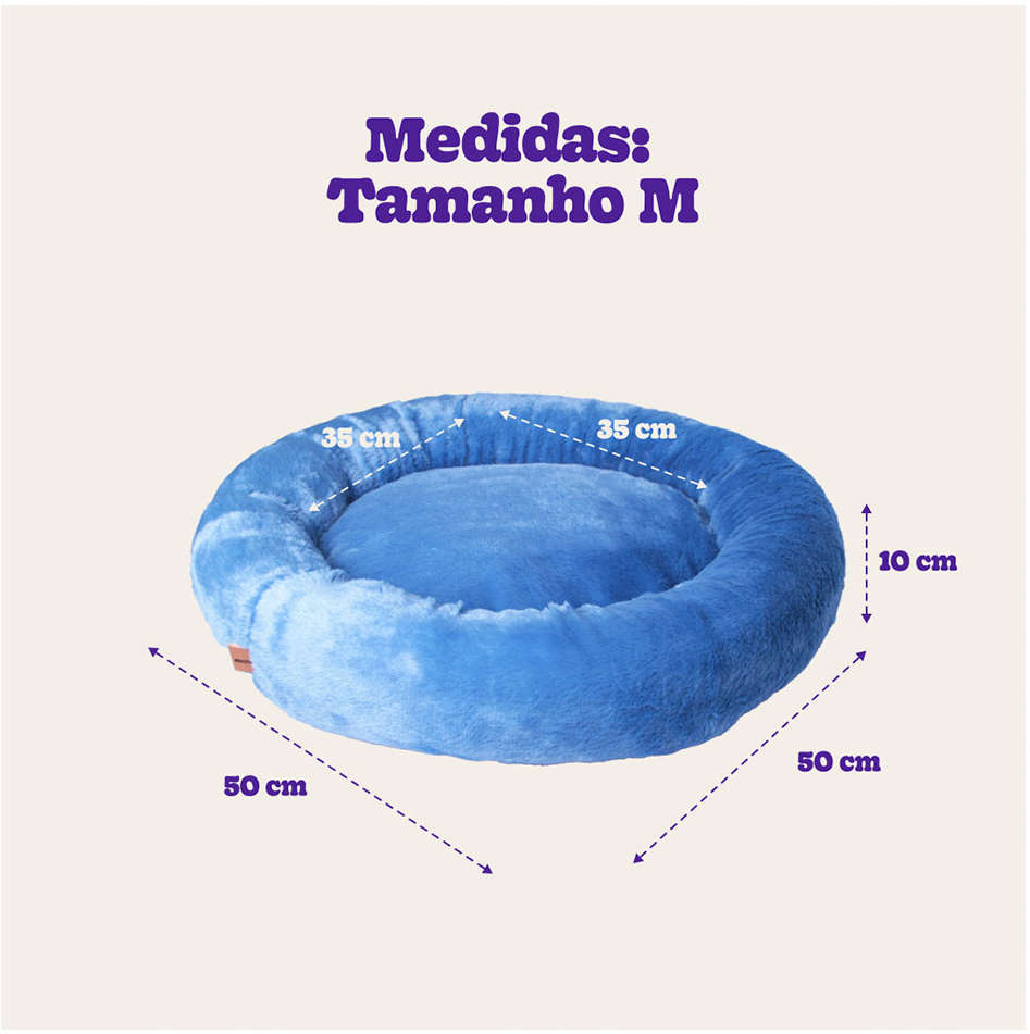 Cama Nuvem Meau Algodão Doce Azul - Tam. M