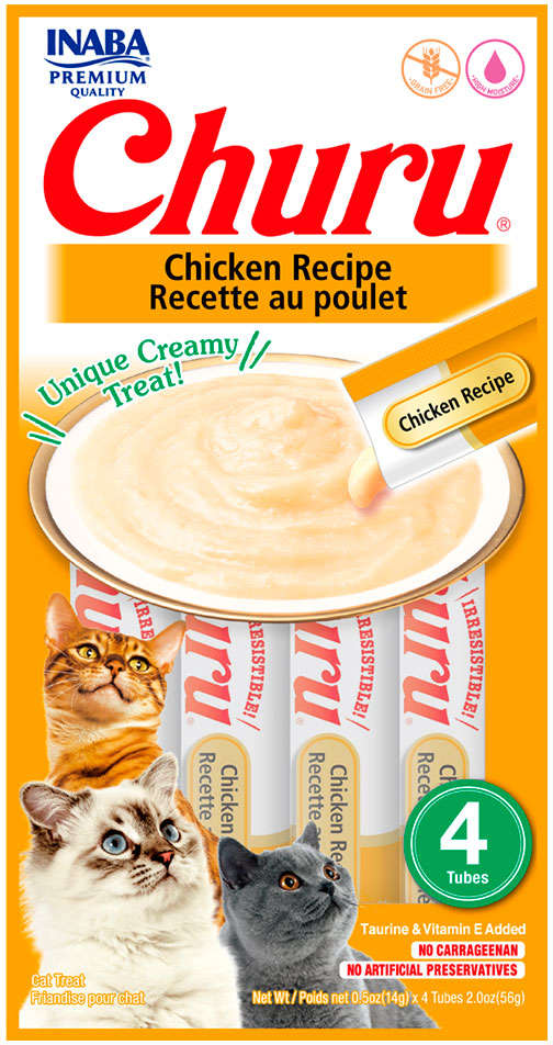 Petisco Churu para Gatos Sabor Galinha - 1 Pacote (4 Unidades)