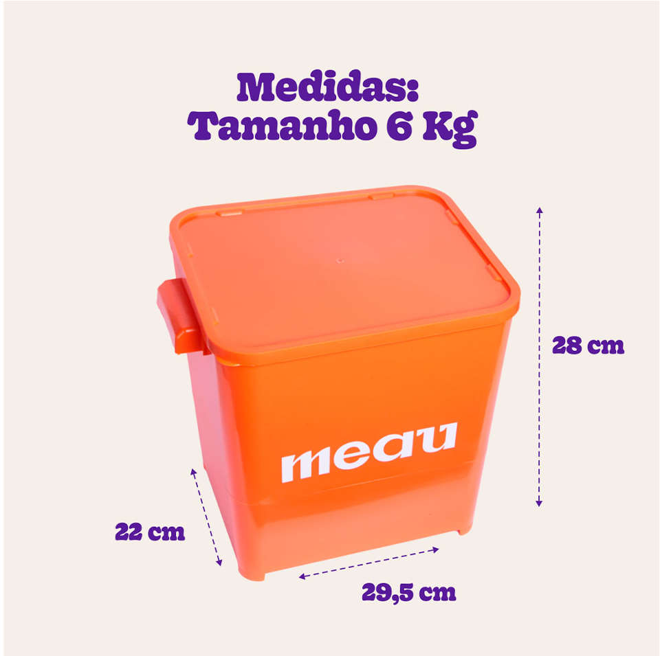 Porta Ração Meau Laranja - 6Kg