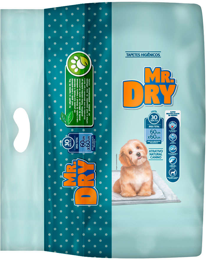 Tapete Higiênico Mr Dry 60x60 para Cães - 30 Unidades