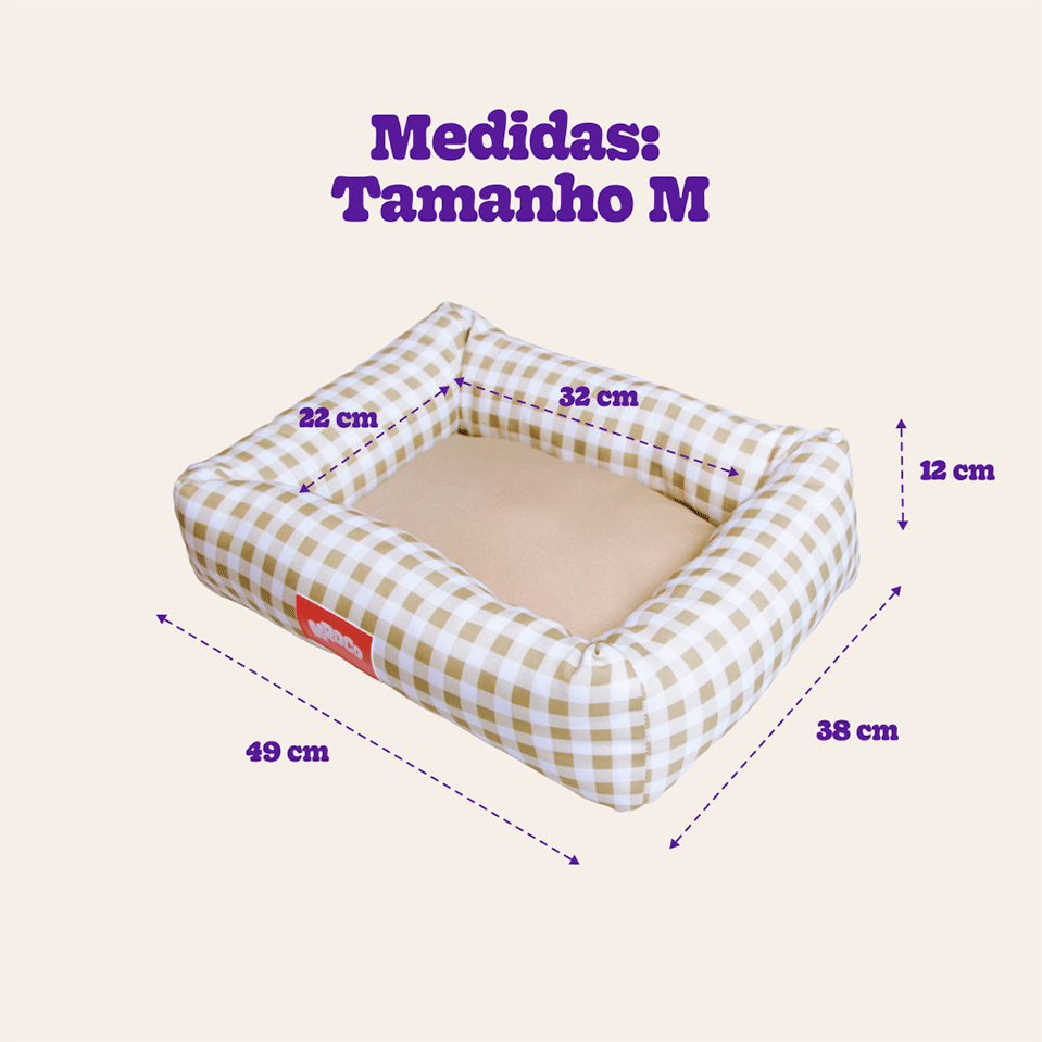 Cama Kroco Xadrez Cáqui - Tam. M