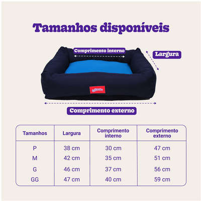 Cama Kroco Retangular Azul