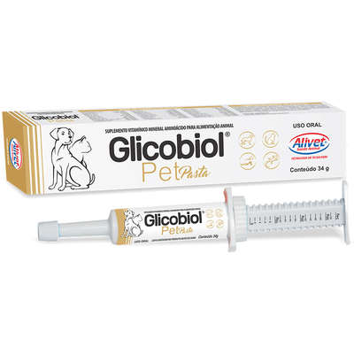 Suplemento Vitamínico Alivet Glicobiol Pet Pasta para Cães e Gatos