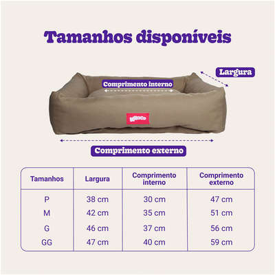 Cama Kroco Retangular Cáqui