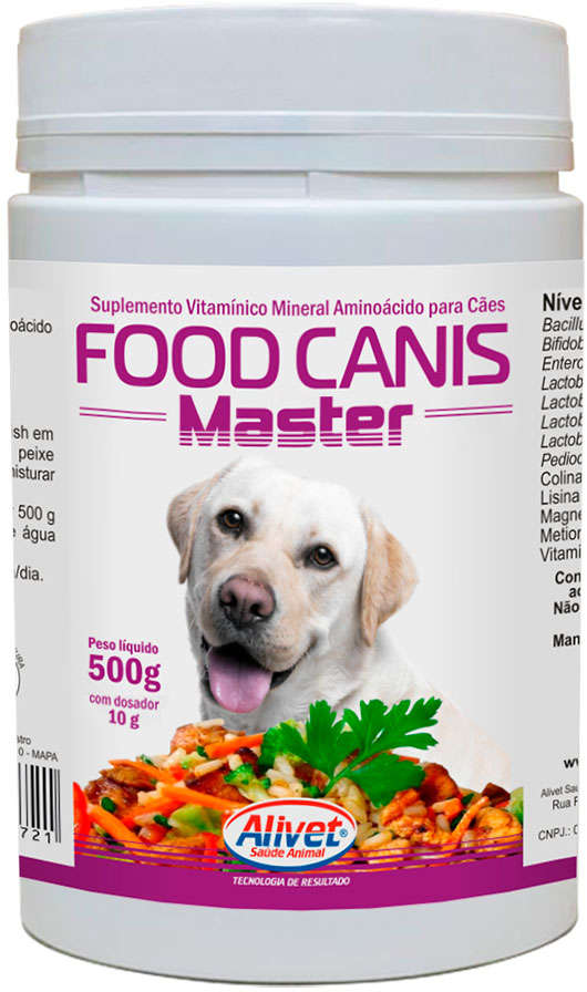Suplemento Vitamínico Alivet Food Canis Master para Cães Adultos - 500 g