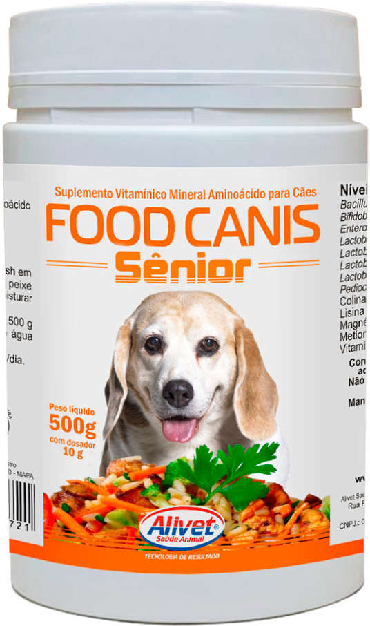 Suplemento Vitamínico Alivet Food Canis Sênior para Cães Idosos - 500 g