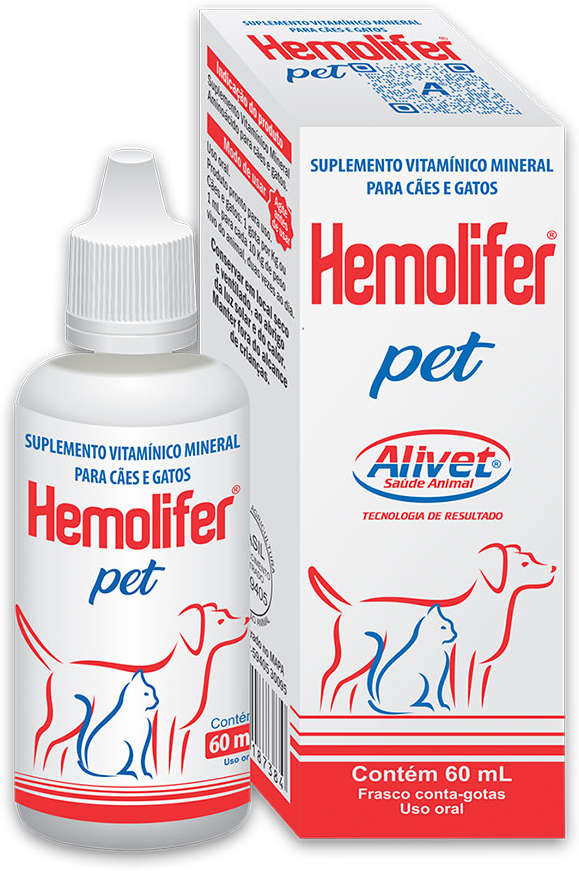 Suplemento Vitamínico Alivet Hemolifer para Cães e Gatos - 60 mL