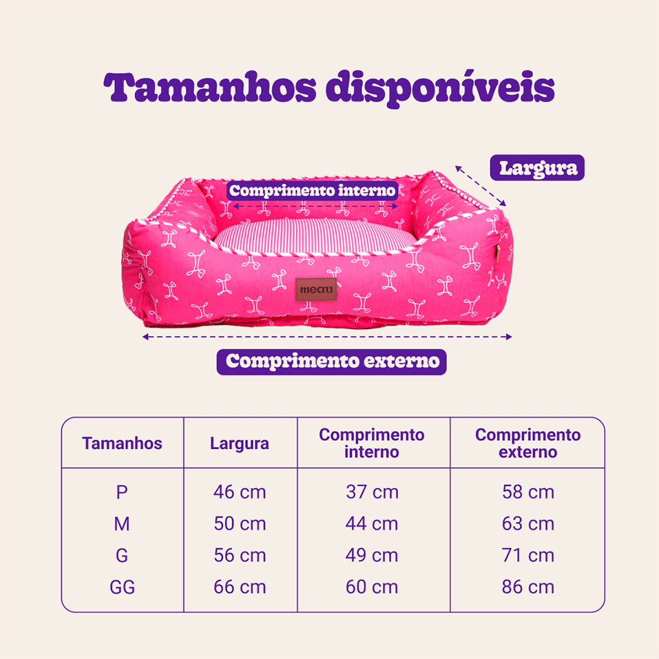 Cama Meau Munique Pink - Tam. G
