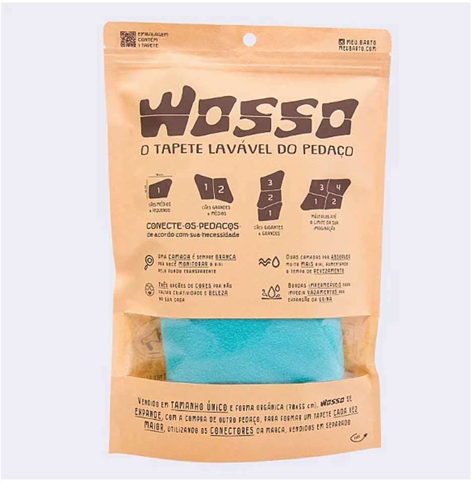 Tapete Higiênico Lavável Bartô Wosso Azul para Cães - Tam. Único