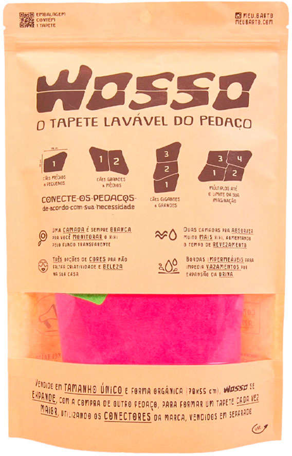 Tapete Higiênico Lavável Bartô Wosso Rosa para Cães - Tam. Único