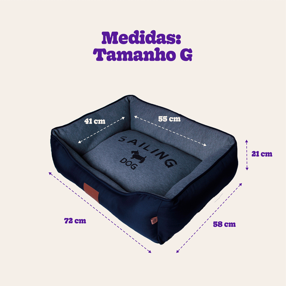 Cama Fábrica Pet London Azul - Tam. G