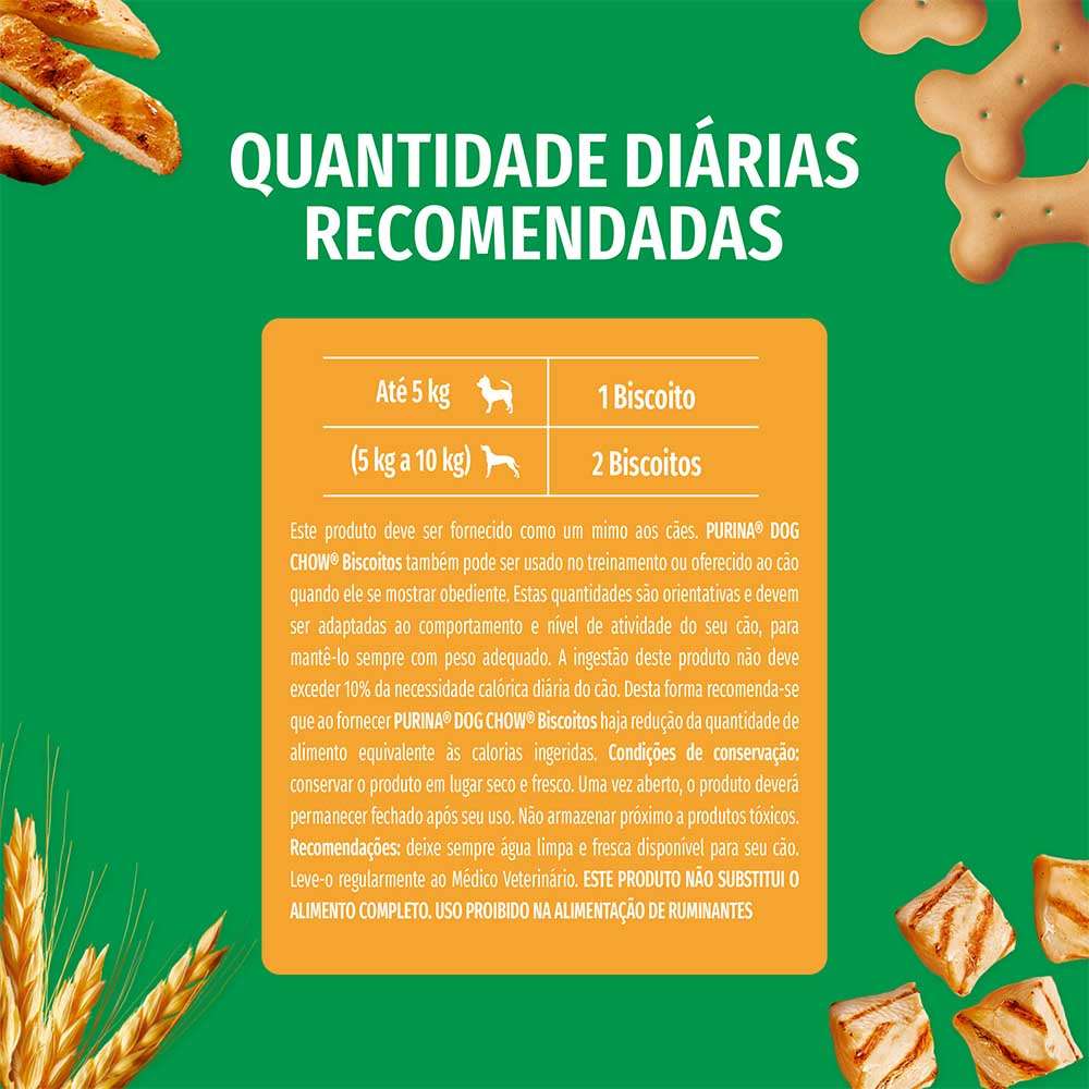 Biscoito Purina Dog Chow Extra Life para Cães Adultos Porte Mini e Pequeno Sabor Frango - 500 g