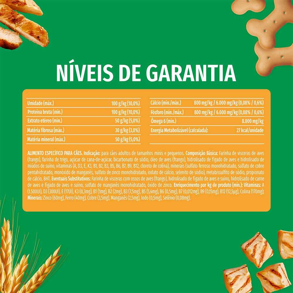 Biscoito Purina Dog Chow Extra Life para Cães Adultos Porte Mini e Pequeno Sabor Frango - 500 g