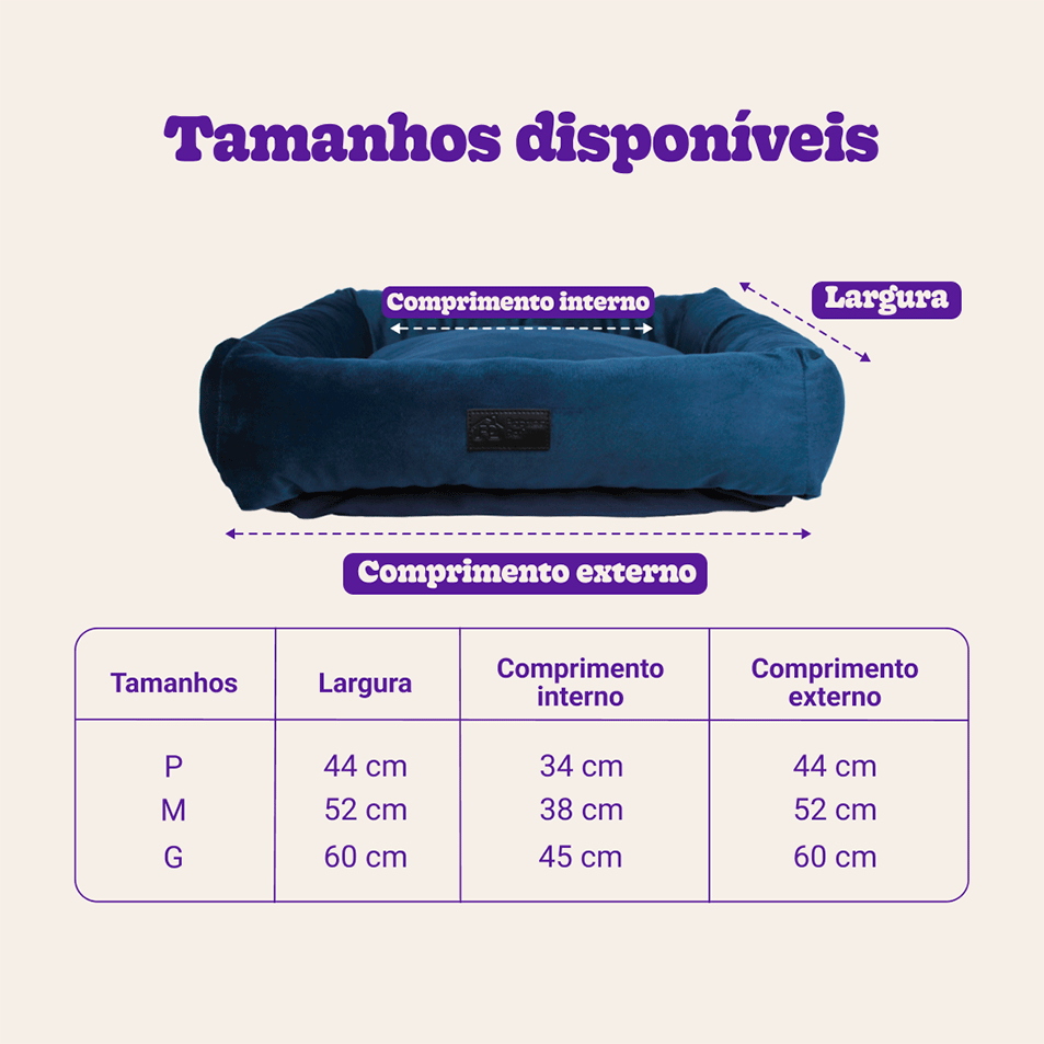 Cama Fábrica Pet Macia Persa Marinho - Tam. G