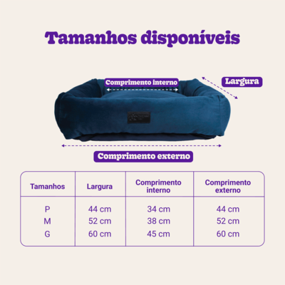Cama Fábrica Pet Macia Persa Marinho