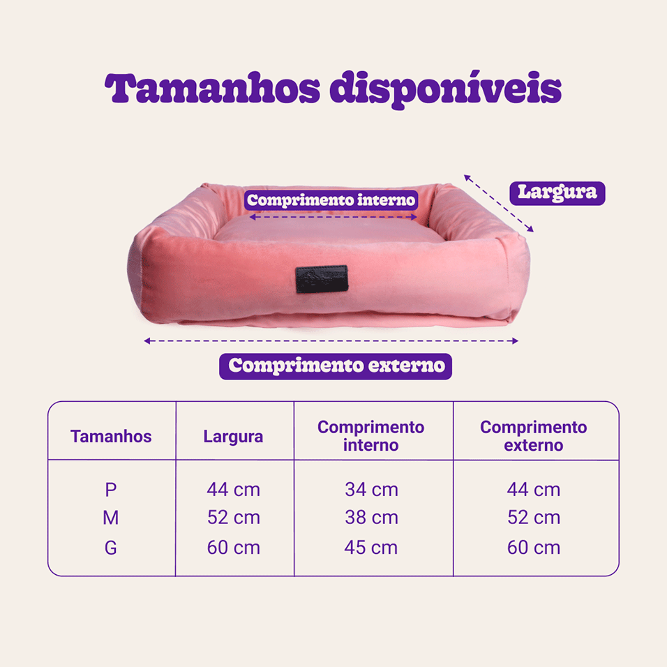 Cama Fábrica Pet Macia Persa Rose - Tam. P