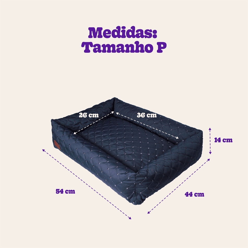 Cama Retangular Fábrica Pet Matelasse Cinza - Tam. P