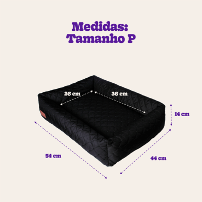Cama Retangular Fábrica Pet Matelasse Preto