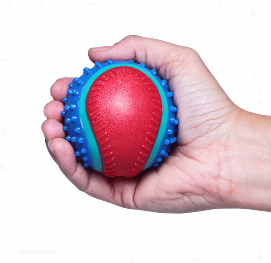Brinquedo Kroco Bola de Tênis Spike Azul para Cães - Tam. Único