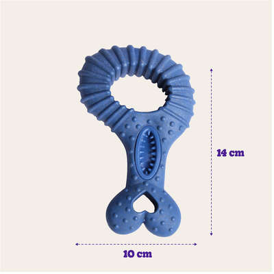 Mordedor Kroco Coxa Wood Texturizado Azul para Cães