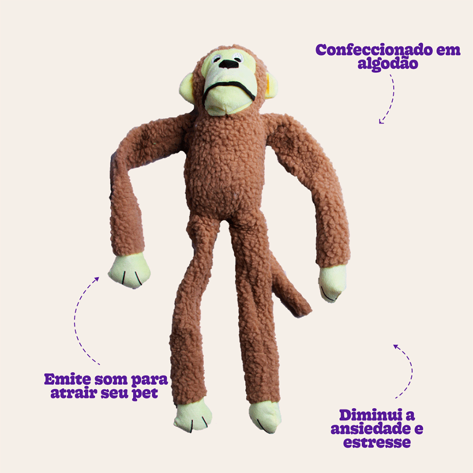 Brinquedo Chalesco Pelúcia Macaco - Tam. Único