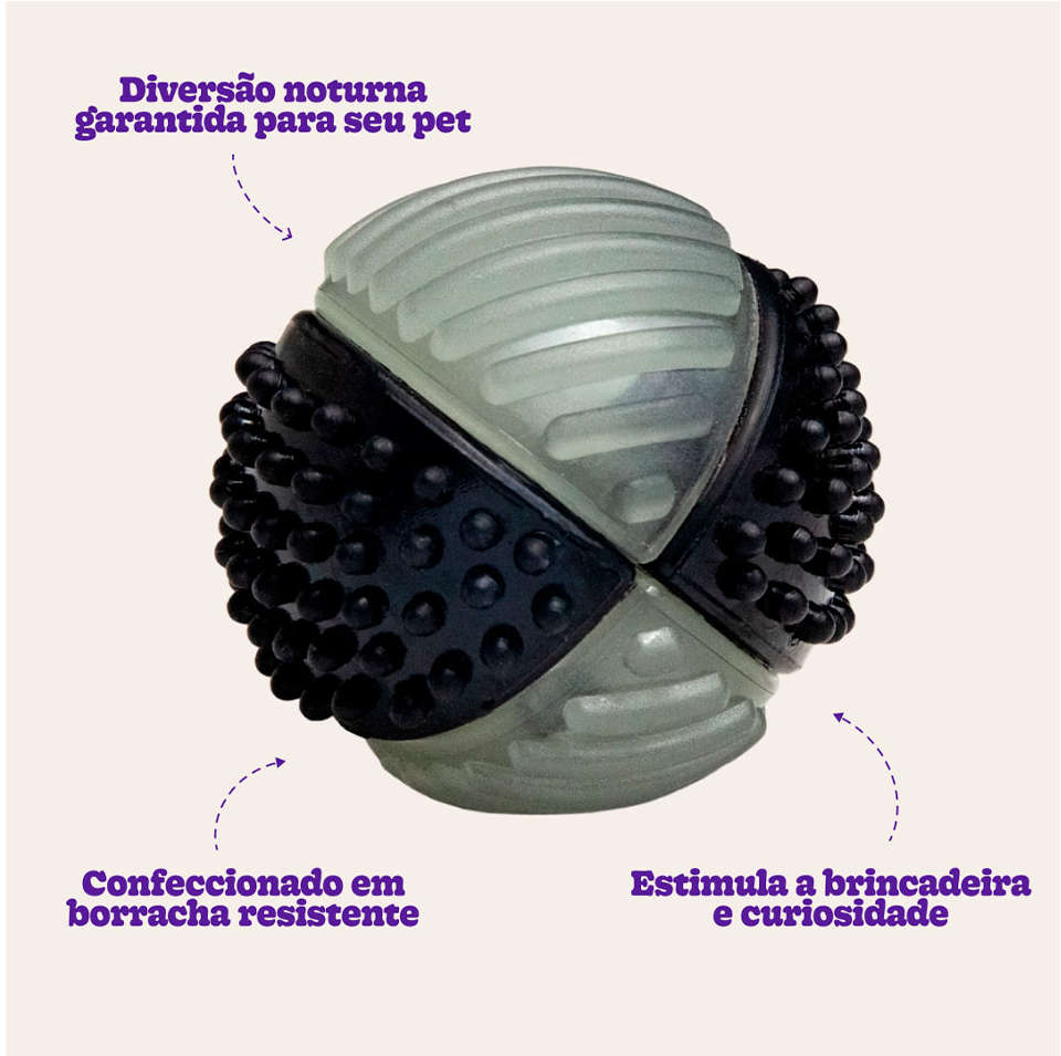 Brinquedo Bola Germanhart Glowball com LED para Cães - Tam. Único