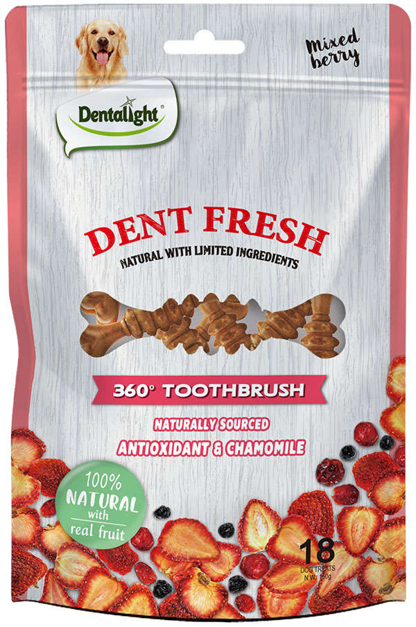 Petisco Dentalight Dent Fresh Frutas Vermelhas para Cães - 150 g