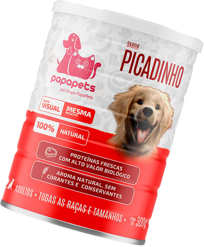 Ração Úmida Papapets Picadinho para Cães Adultos - 300 g