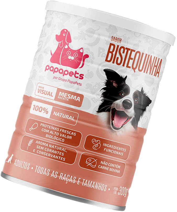Ração Úmida Papapets Bistequinha para Cães Adultos - 300 g