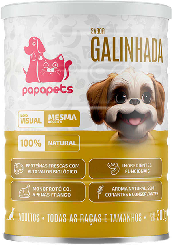 Ração Úmida Papapets Galinhada para Cães Adultos - 300 g